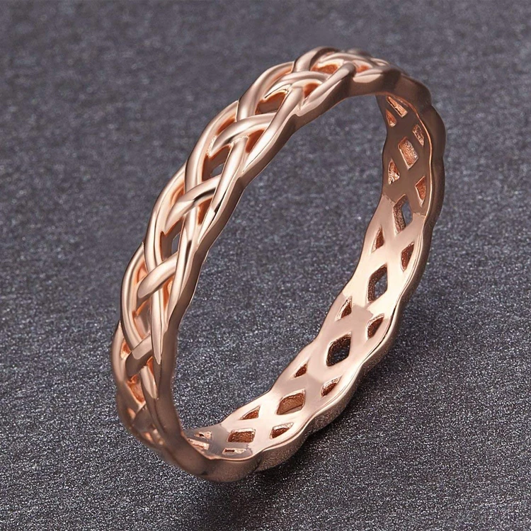 925 Sterling Silver Celtic Knot Eternity Wedding Band Ring