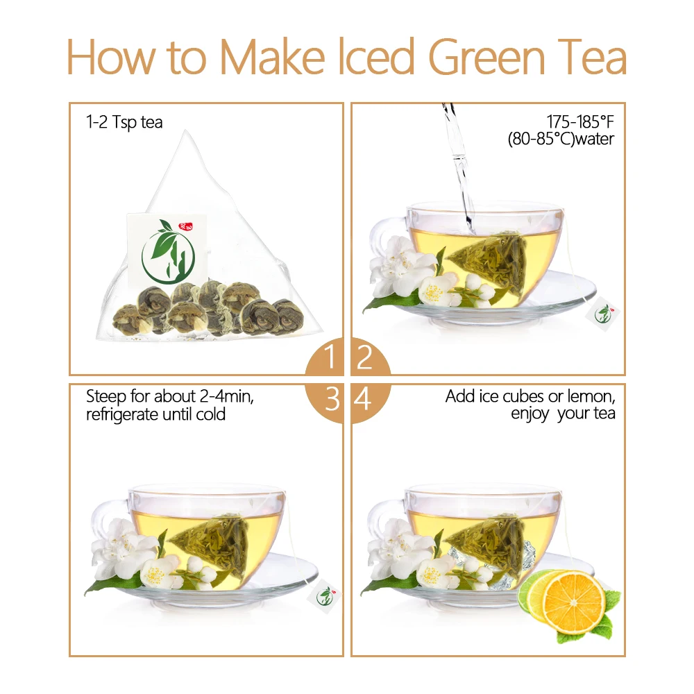 China Chinese Fujian Best Pure Loose Jasmine Sunflower Black White Scented Dragon Pearl Green Tea Ball Organic Jasmine Tea