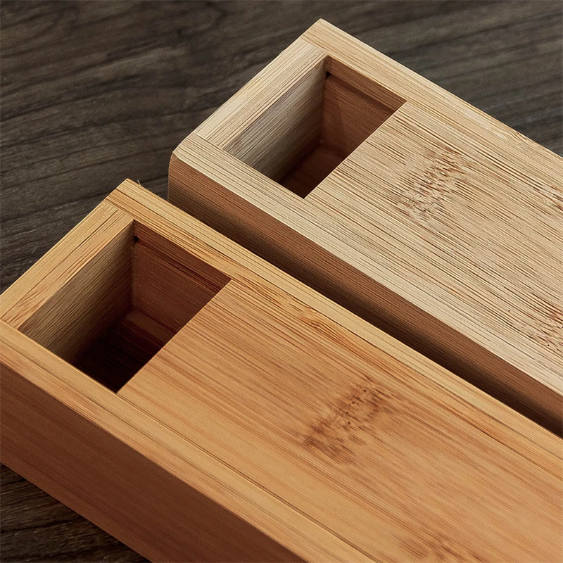 Varnish finish wholesale bamboo tea box gift wood box slide top