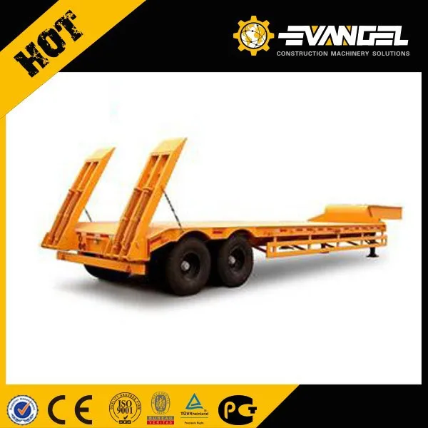 Heavy duty hydraulic 3 axles low bed semi-trailer/head truck trailer 40 tons