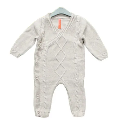 Retail Winter Baby Knitted Romper Warm Infant Jumpsuit Boy Girl s Overall Cotton Yarn Knitting Clothes
