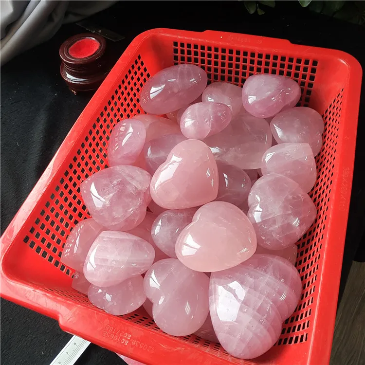 Хорошая форма Полированного Розового кристалла в форме сердца розового кварца в форме сердца для дешевой оптовой продажи