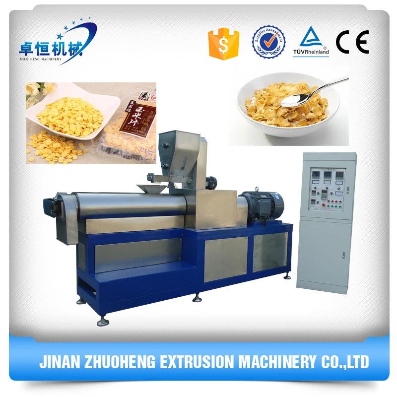 Extruded cereal and cornflakes making machinery/cornflex extruder