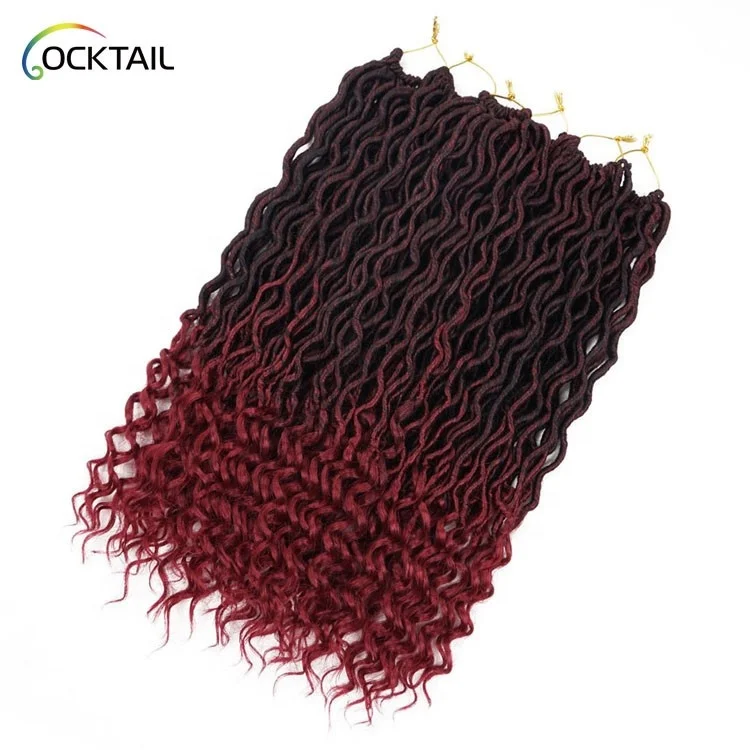 Curly Faux locs crochet hair extensions 26 inch goddess faux locs twist braid Ombre color