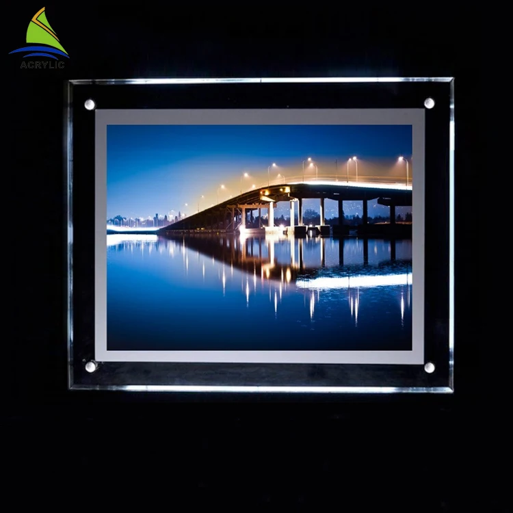 Wholesale custom size 4x6 4x5 5x7 acrylic led picture frame