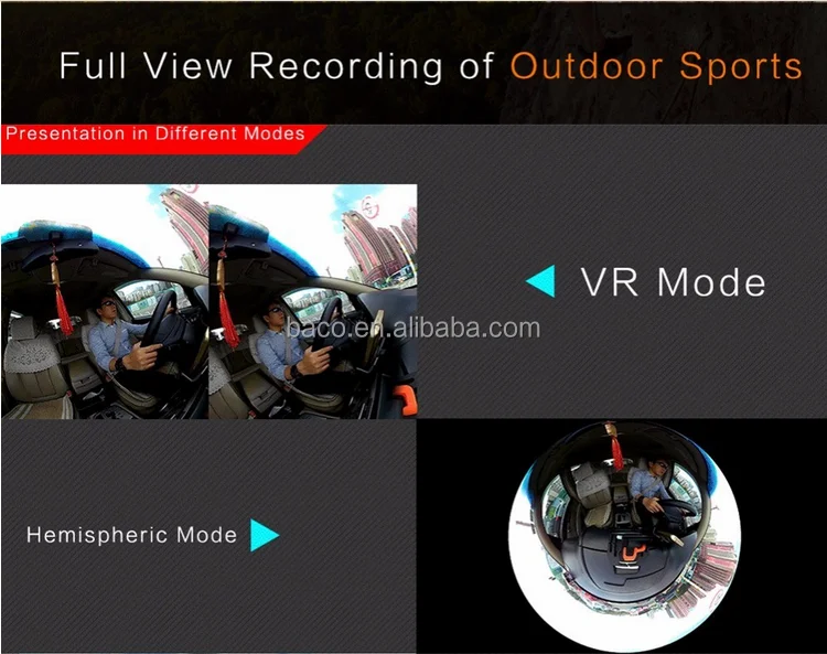 2017 новая модель 360 двойной объектив 720 градусов VR панорамная камера 4K WIFI 360 Экшн-камера