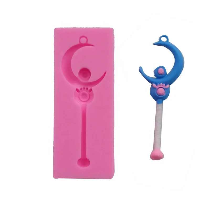 Lovely Moon Magic Wand Shape Cake Decorating Tools Baking Mold Fondant Silicone Mold