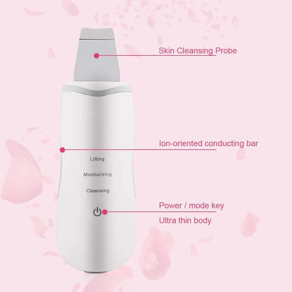 Inlinda Customized Electric Powerful  Vibration Facial scrubber Beauty Face care Ultrasonic Peeling scrubber for Skin cleaning