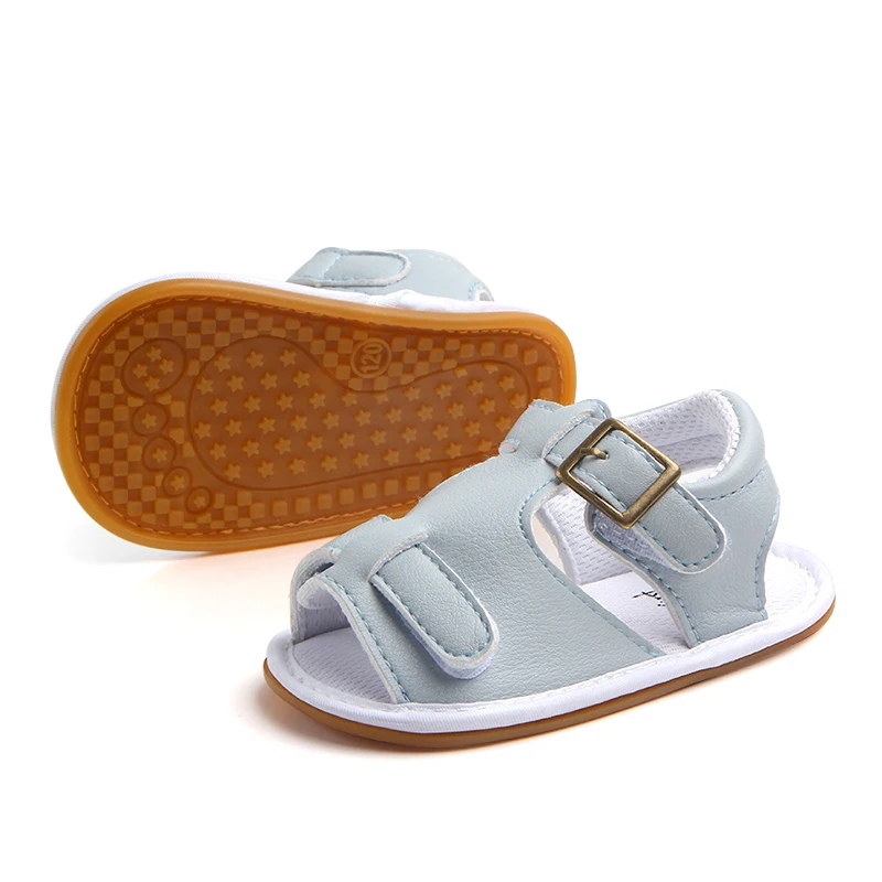 High quality hook&loop design leather babY boy sandals 2017