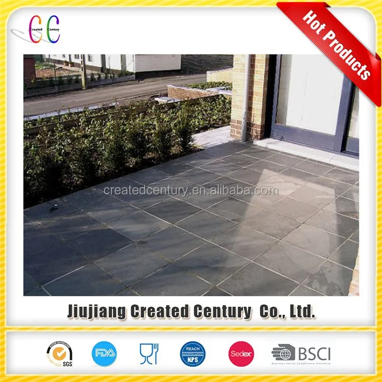 Cheap factory price 60x60 cut to size non slip natural surface black flooring slate stone