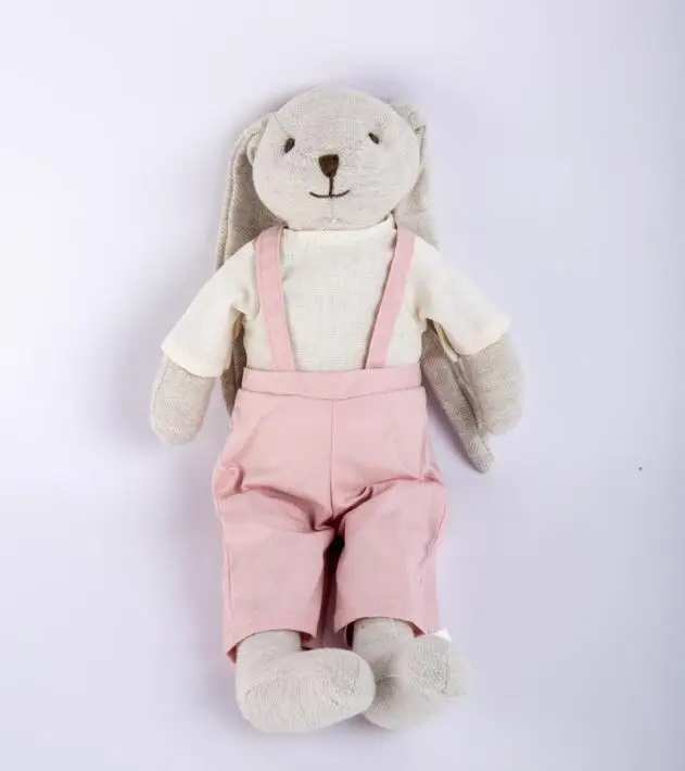 flax cloth skirt plush bunny rabbit toy Long ear Rabbit baby girl doll cuddly toy