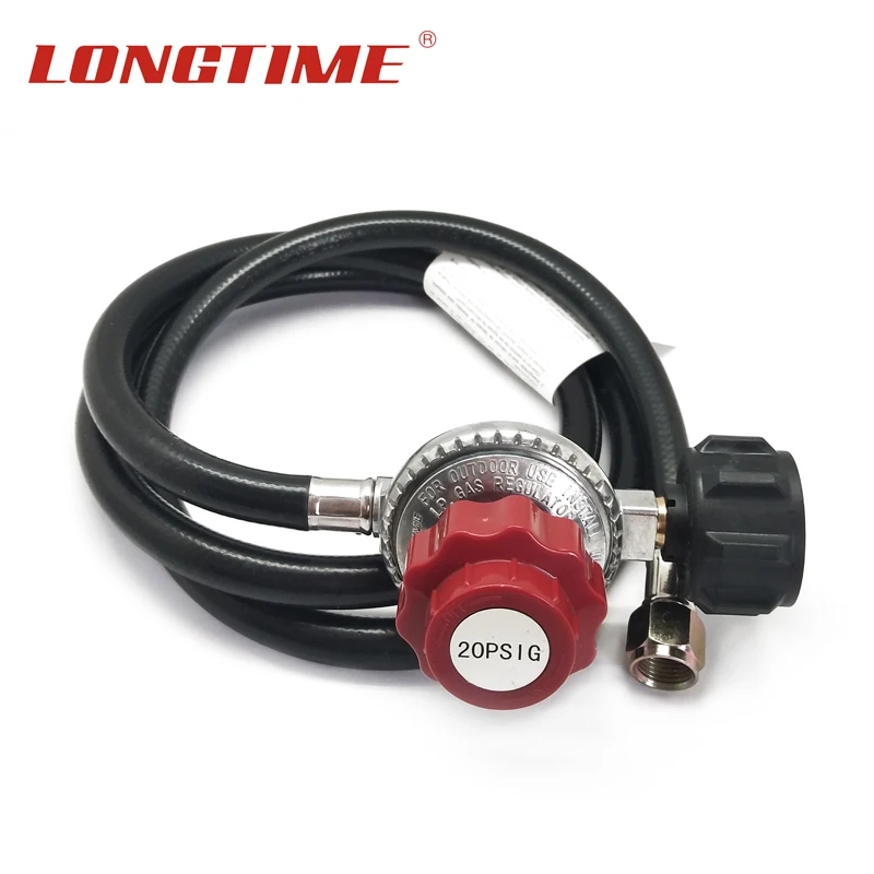 LONGTIME 0-20 PSI Adjustable High Pressure LP Gas Regulator and Hose Assembly