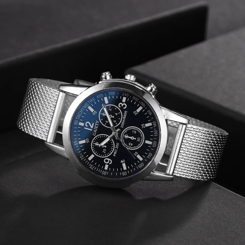 
Fashion Mens Analog Quarts Watches Silicone Strap Blue Men 3 Eyes 2019 Watches Top Brand Luxury Casual Watch Clock 