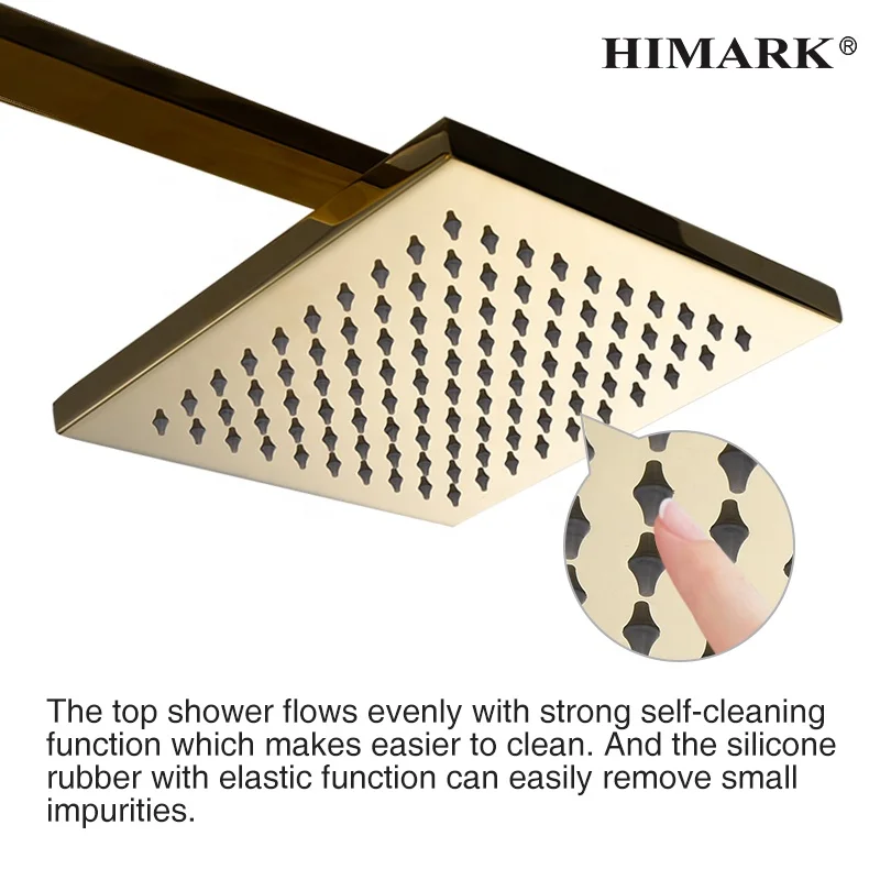 HIMARK bathroom black robinet colonne mitigeur douche columna de ducha gold thermostatic mixer bath & shower faucet system set