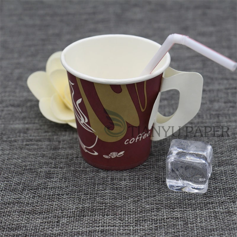 7 унц. Фиолетовый Дешевые Уникальный стиль чай бумажные стаканчики с ручкой