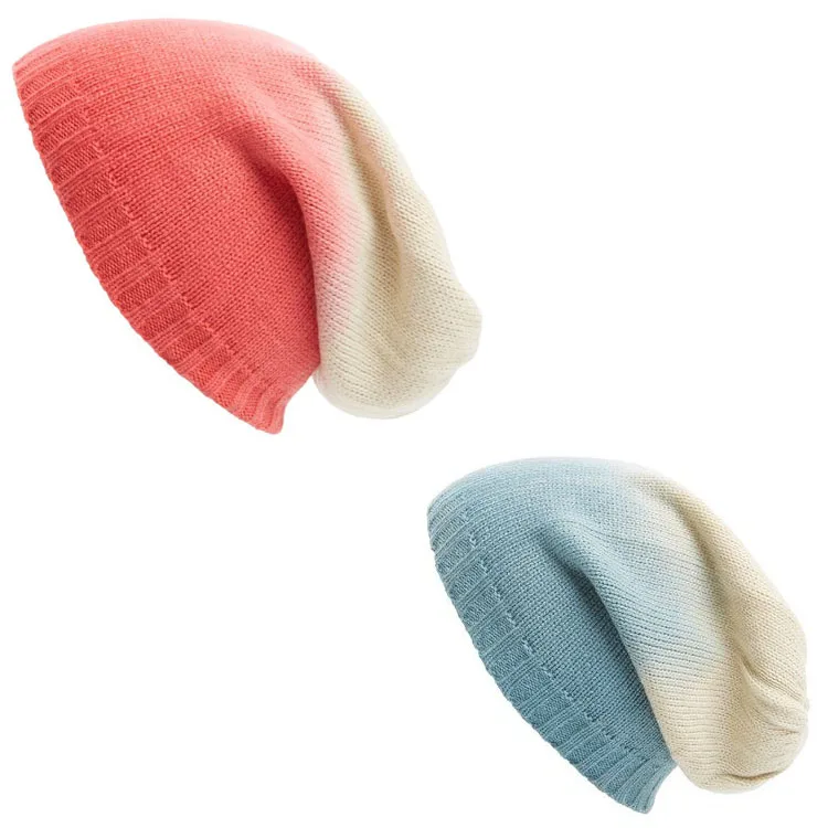 Custom factory cotton crochet gradient ramp beanie