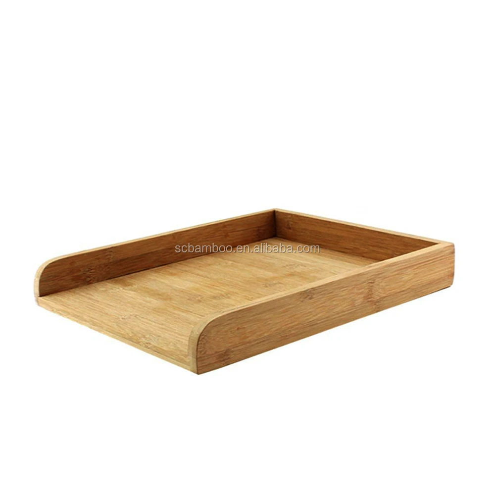 
bamboo desktop file folder organizer, office paper tray holder, office desk organizer wholesale 
