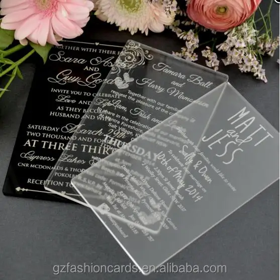 Clear Acrylic Wedding Invitations