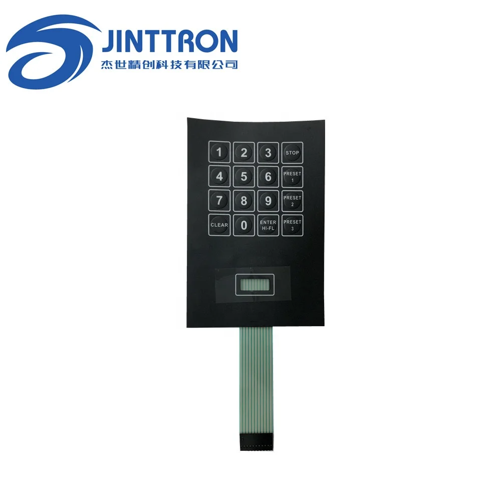 4 X 5 membrane switch keypad poly dome pc flat transparent display window switch