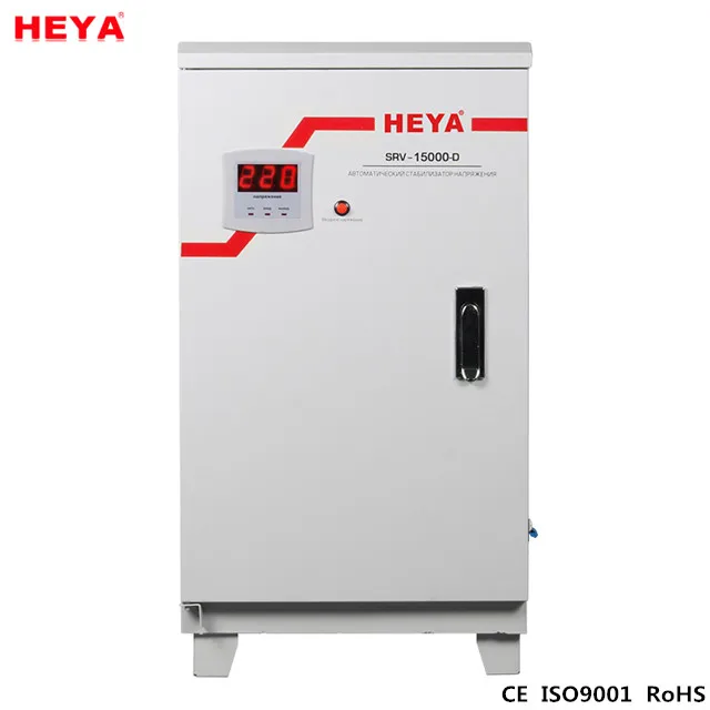 Цифровой дисплей вертикального типа SRV 15 кВА с низким уровнем шума релейное управление 80 ~ 260 В вход 12000 Вт автоматический регулятор напряжения переменного