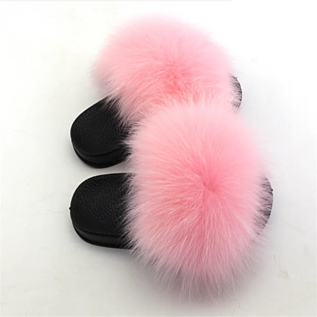 
2020 New Design Most Popular Hot Sale Flat Fur Slide Sandal For children 