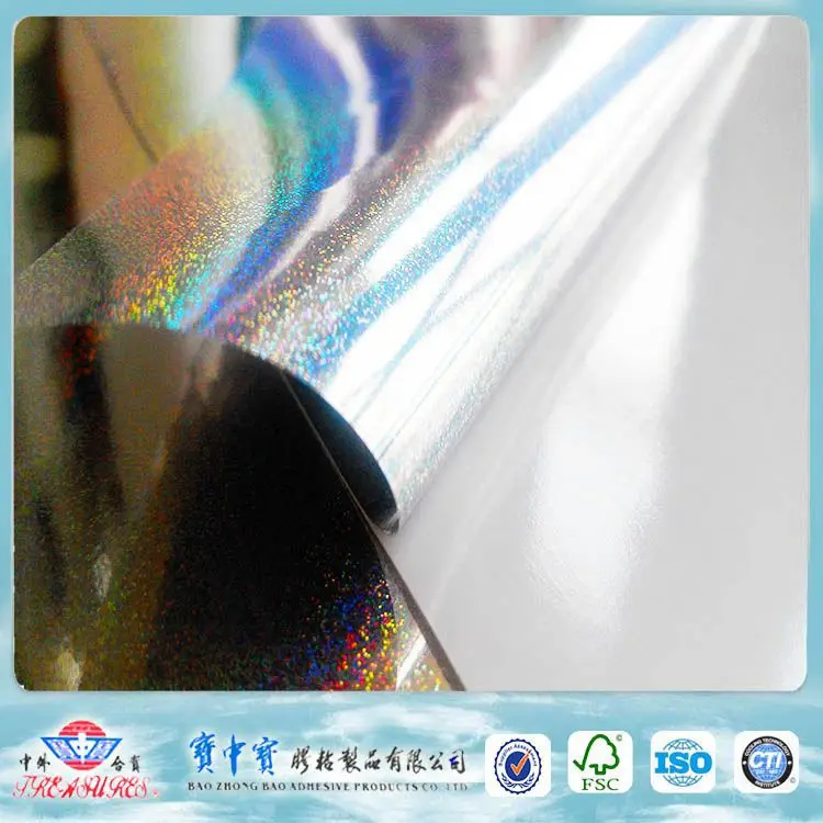 PET water resistant holographic transparent foil showerproof hologram strip label car vinyl wrap