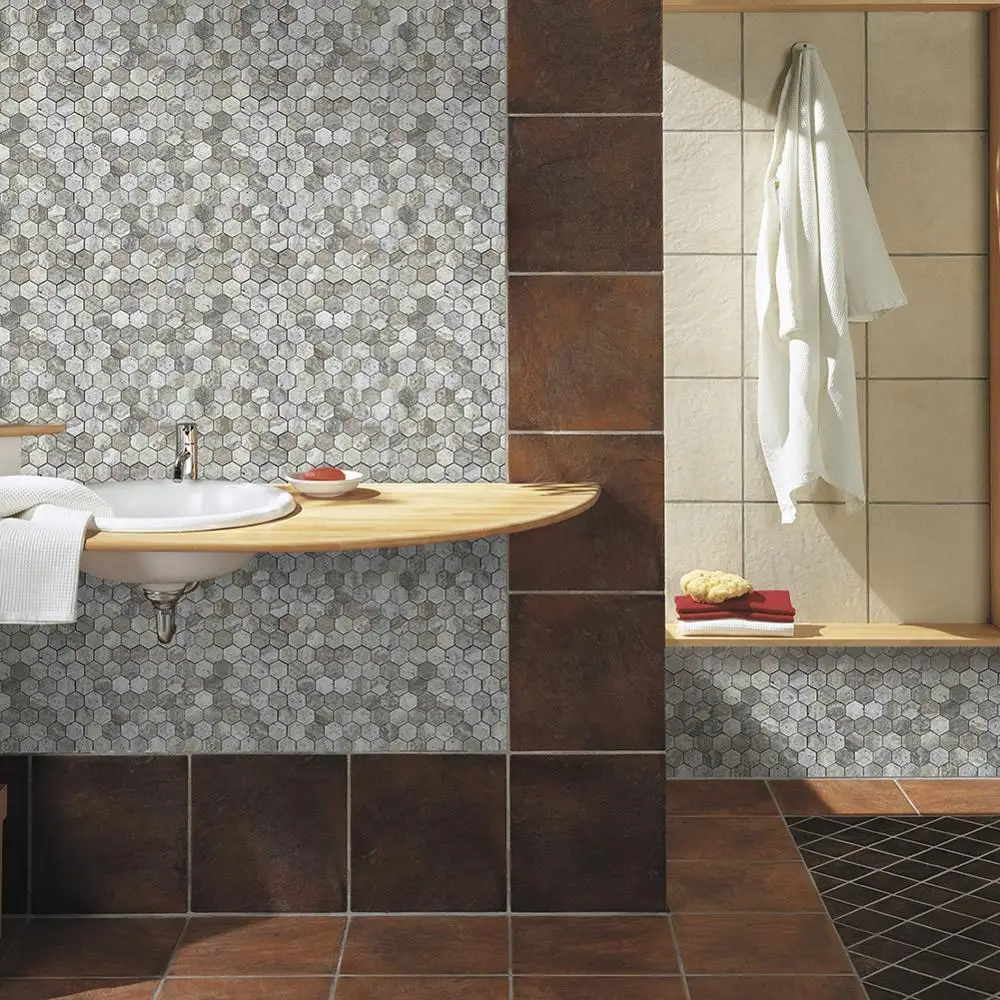 Centurymosaic Wholesale Customized Grey Wall Mosaic Showroom Panel Floor Marble Tile