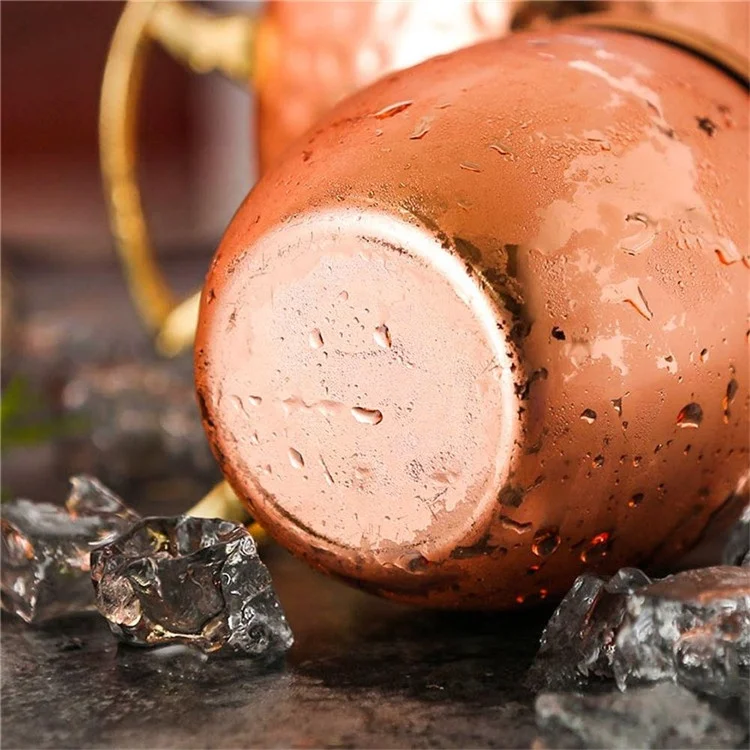 Moscow Mule Set of 3 Hammer Copper Cups with 18oz Cocktail Shaker Great Entertaining Lunch Gift Set