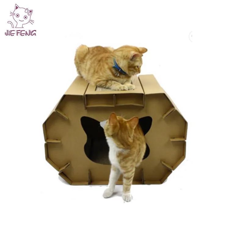 Unique design cat house cardboard indoor cat house