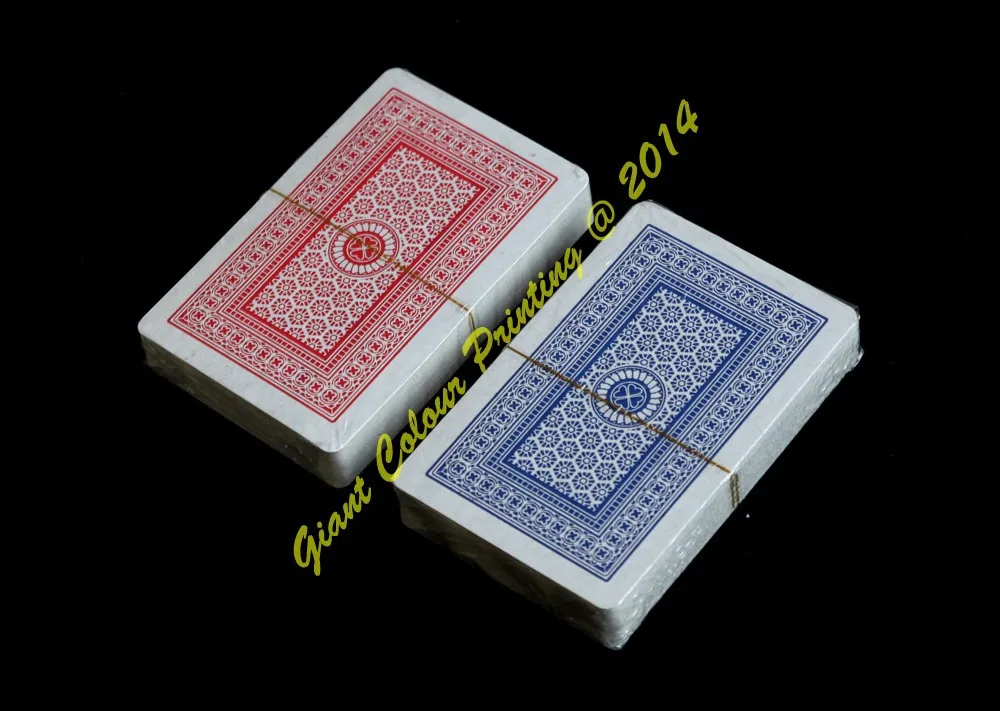 
DOUBLE DECK PLASTIC BOX PAPER SLEEVE POKER SIZE PLAYING CARDS 