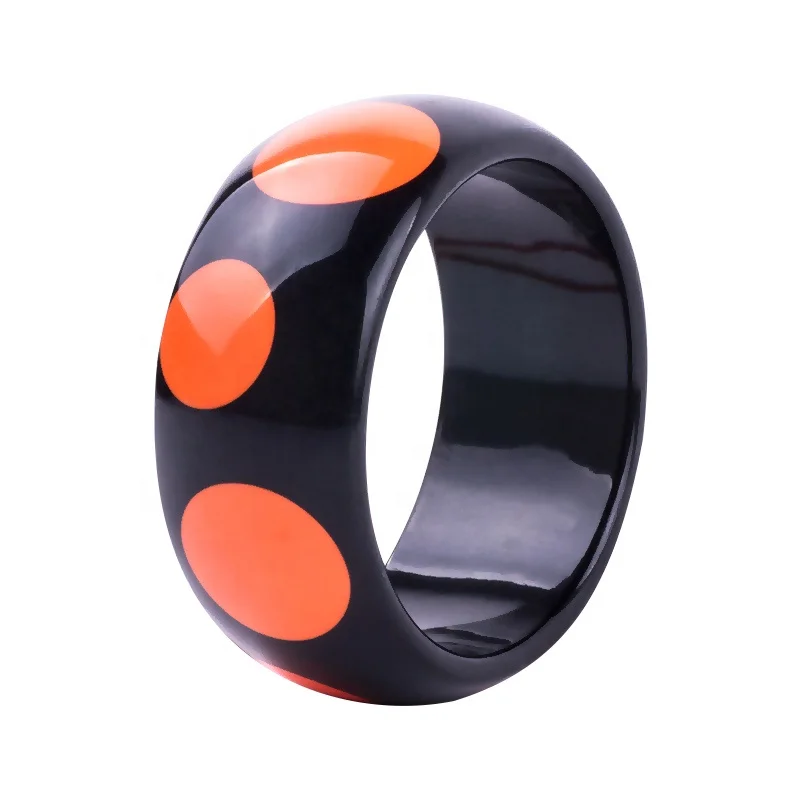 2019 trending handmade bracelet round dot wide epoxy resin bracelet for girl