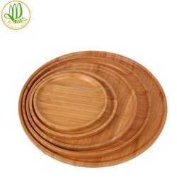 Unique Serving Plate for Snacks Custom Eco-friendly Round Bamboo Natural Customized Party Modern Shrink Wrap Plate Dish 1000pcs