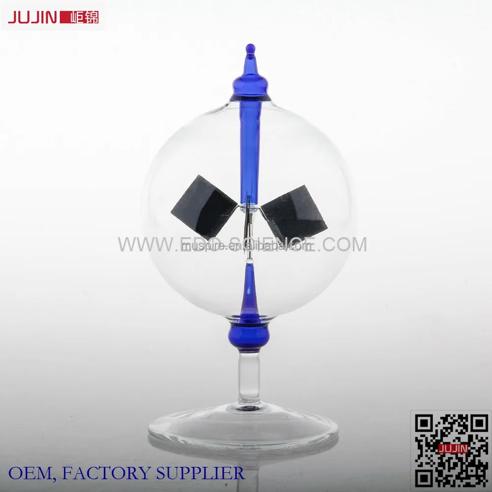 
Factory Direct Sale Clear Sphere on Cognac Tapered Stem Home Decor Glass Solar Radiometer 