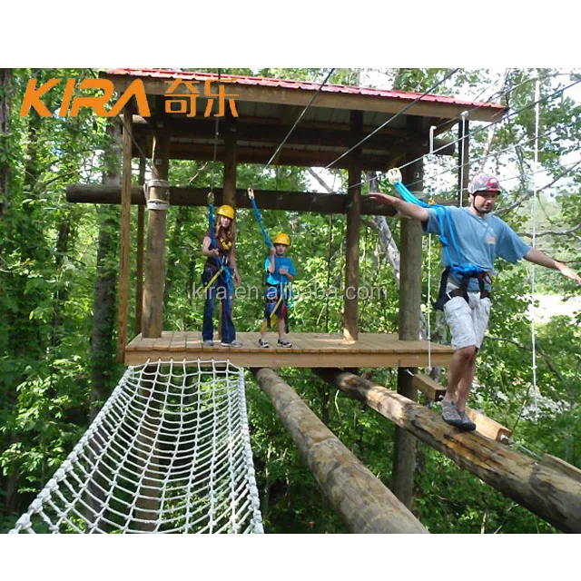 High Quality Adult/Children Interaction Ropes Course Top Tree Outdoor Obstacle Ropes Course Adventure