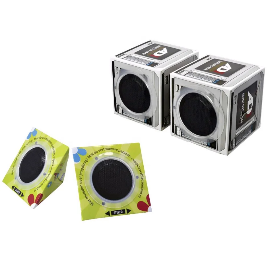 
Carton gift sound creative advertising speaker paper speaker box promotional gift speaker 