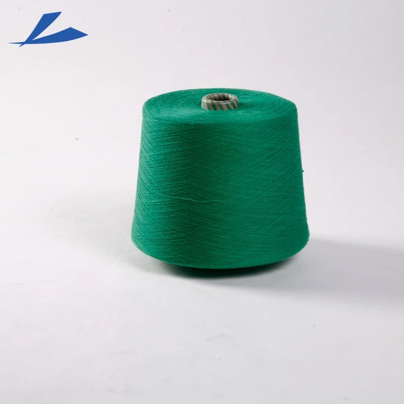 AA GRADE cheap price recycled 100% polyester Spun yarn for knitting and weaving GRS certificated