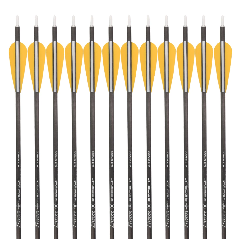 Professional I.D. 6.2 mm Arrows Carbon Archery recurve bow Carbon Fiber Arrow shafts shooting arrows