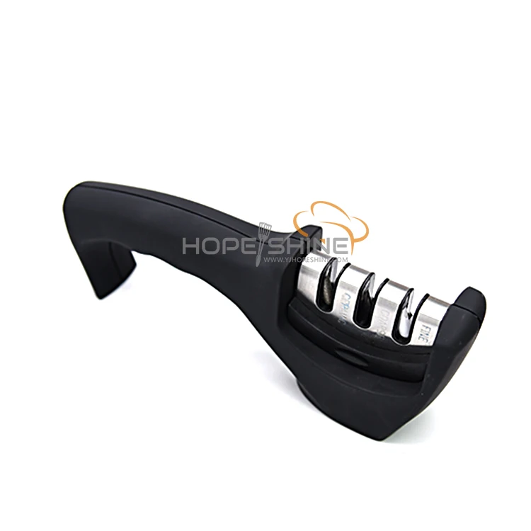 Edge Grip 3 Stage Household Knife Universal Sharpener With Black Color
