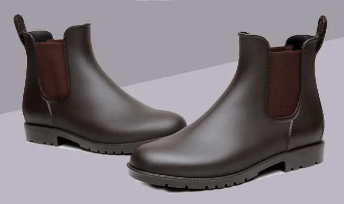 
Hotsale Unique Design Fashion Cheap Ankle Low Cut Men Pvc Rain Boot 