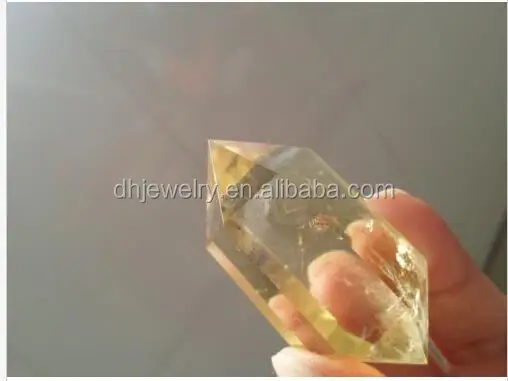 Wholesale Good Quality Crystal Quartz Polished Healing Citrine Double Points Wand For Decoration