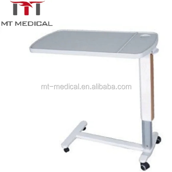 Simple mobile lift hospital overbed table computer table