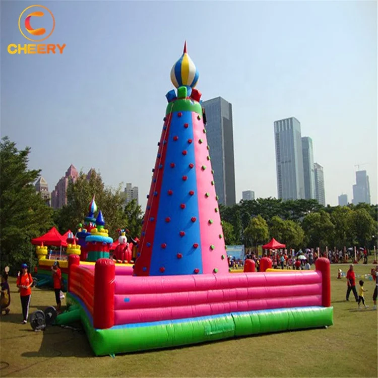 Mobile amusement rides family game inflatable climbing tower Inflatable Rock Climbing