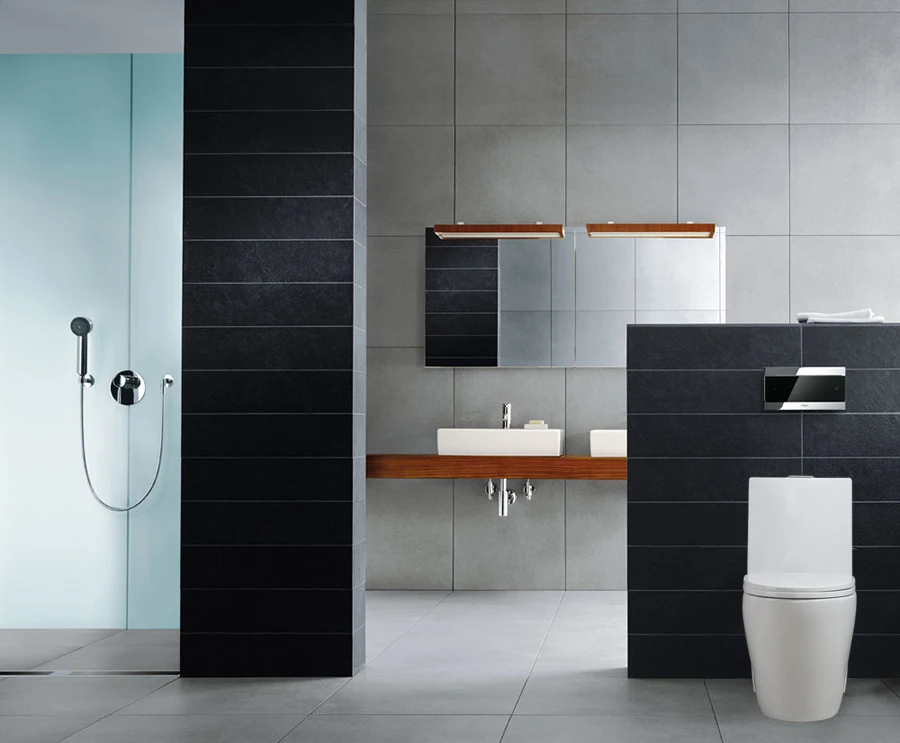 9168 Sanitary Ware Ceramic Red Between White Color One Piece Toilet Closet Traditional Design Bathroom Toilet