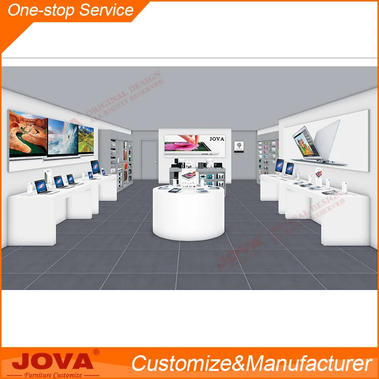 Custom computer retail table computer shop showcase decoration and counter design