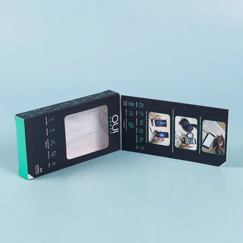 popular design custom cardboard mobile phone charger packing usb cable packaging box
