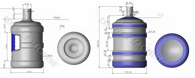 Water bottle blow mold, 5 gallon  plastic bottle blowing mold.