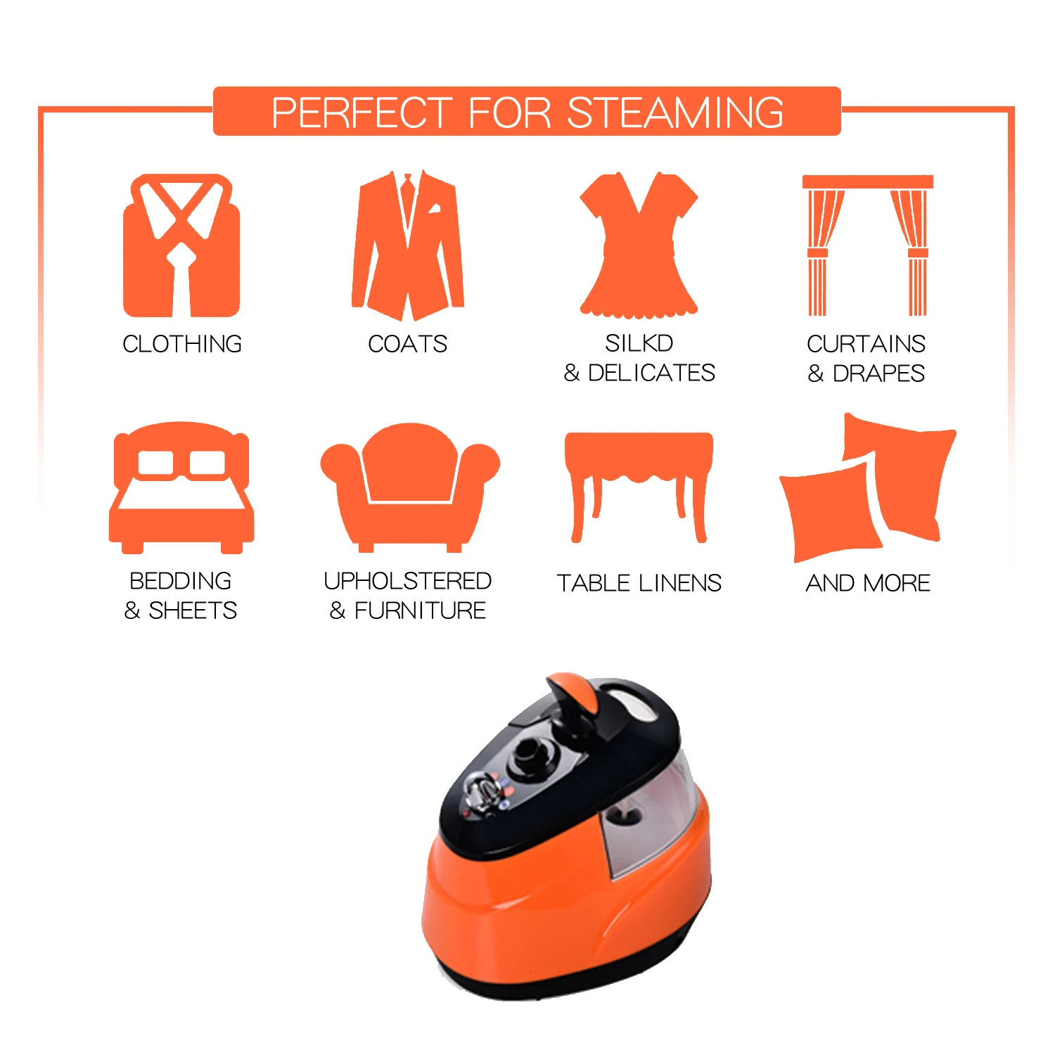 Professional ironing equipment 2000W best commercial strong garment fabric steamer