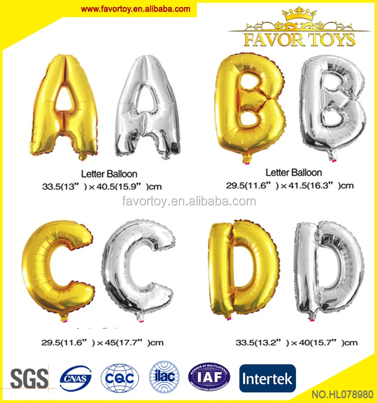 Партия украшения пользу игрушки надувные пользовательского золото серебро фольга шар
