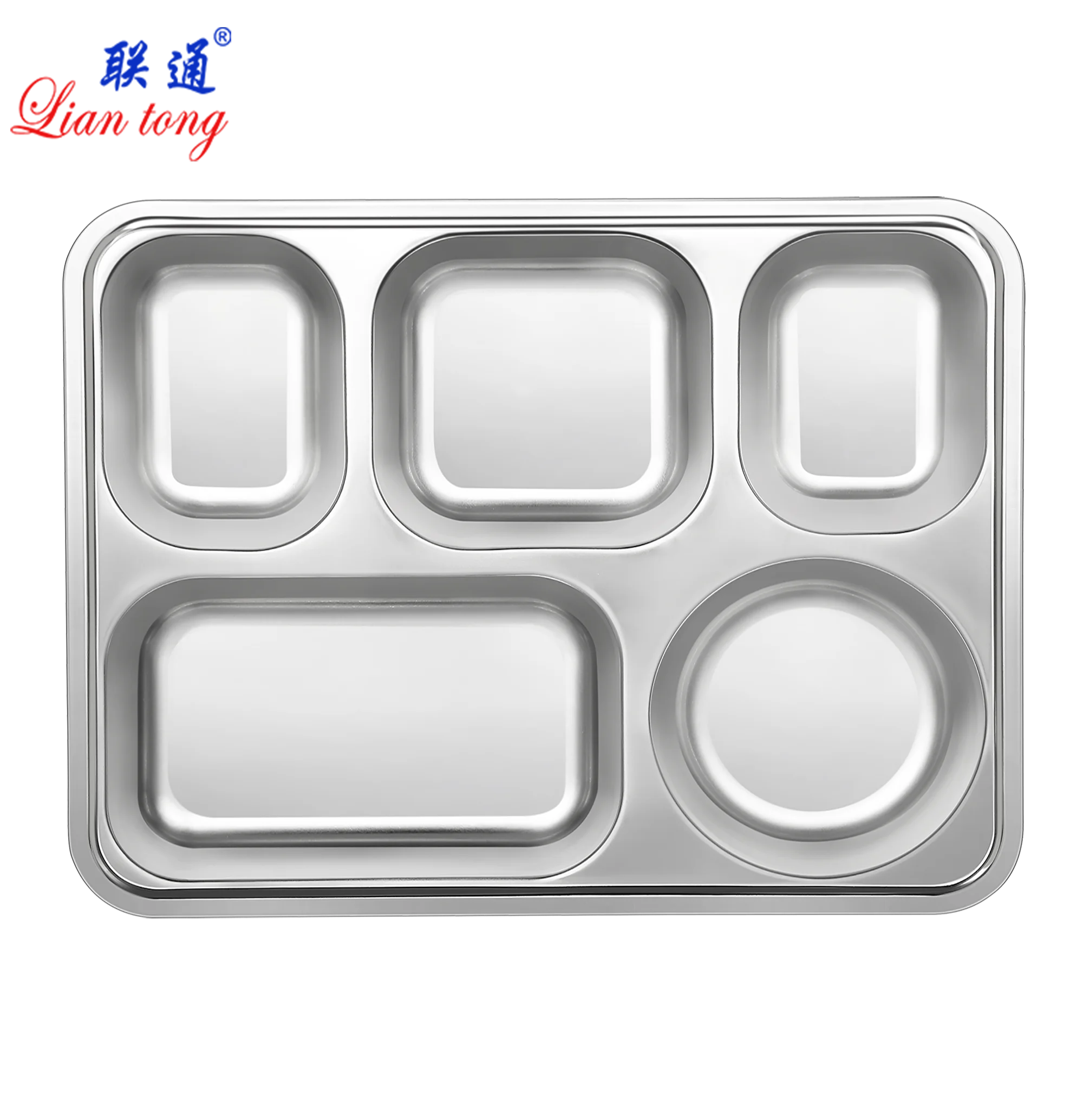 Stainless steel fast food tray plate school lunch tray container compartments