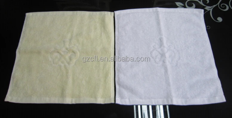 100 cotton plain white hotel towels hand towel with hotel logo,square small face towel